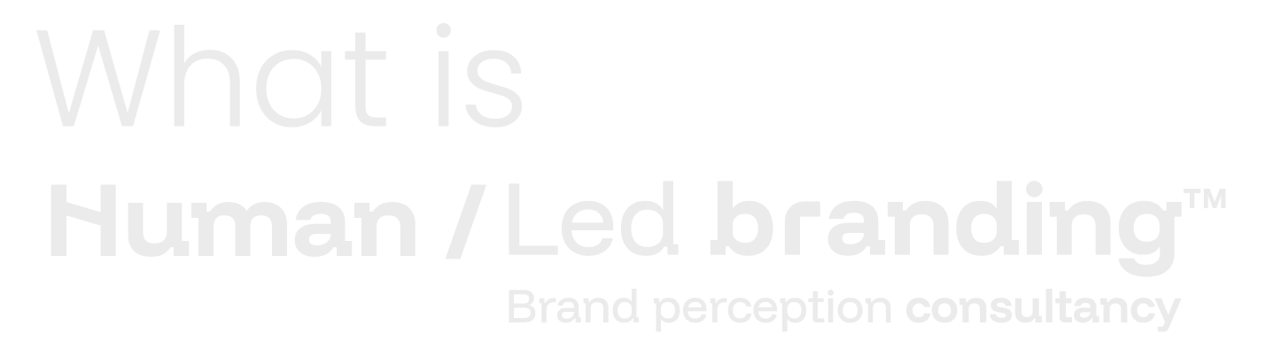 What is Human / Led branding - Brand perception consultancy